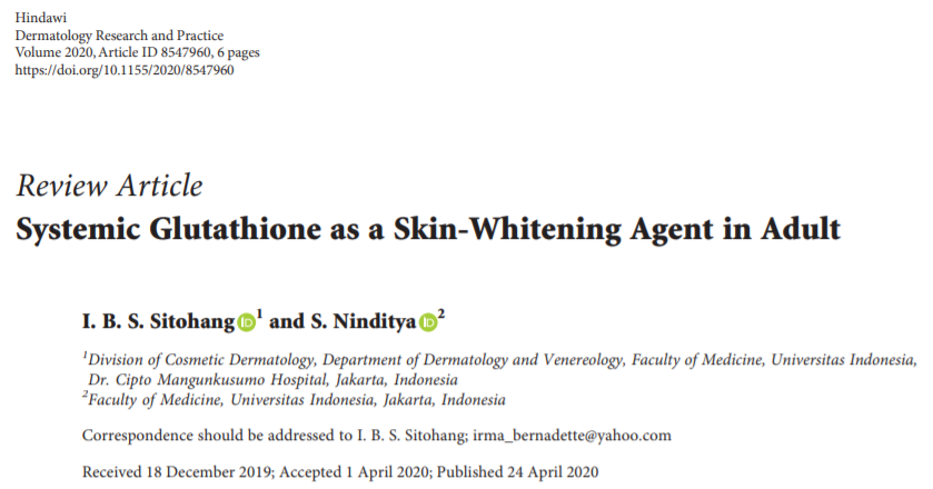 Will glutathione, a slightly flavorful whitening ingredient, be accepted?