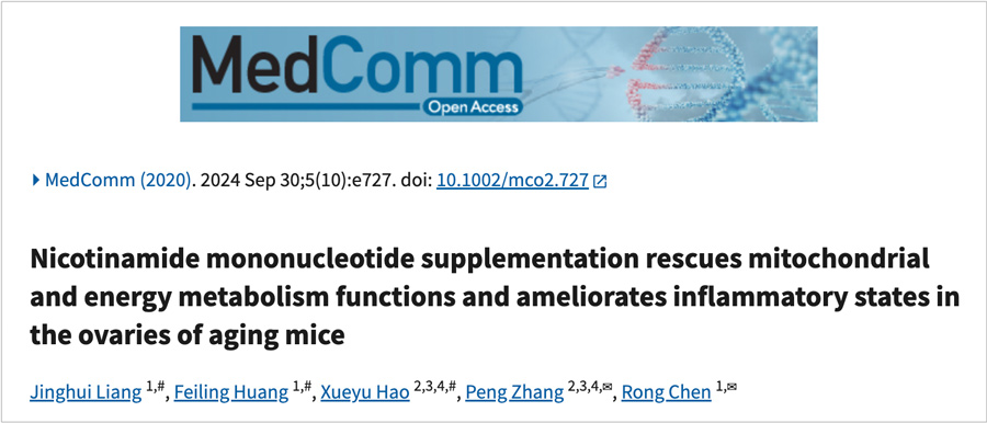 Nicotinamide mononucleotide supplementation rescues mitochondrial and energy metabolism functions and ameliorates inflammatory states in the ovaries of aging mice