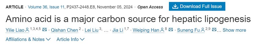 Amino acid is a major carbon source for hepatic lipogenesis