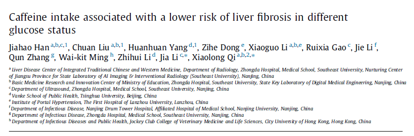 Caffeine intake associated with a lower risk of liver fbrosis in different glucose status